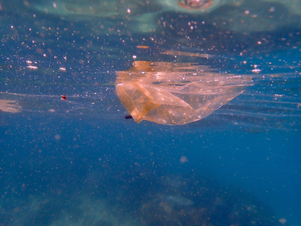 microplastics floating plastic bag