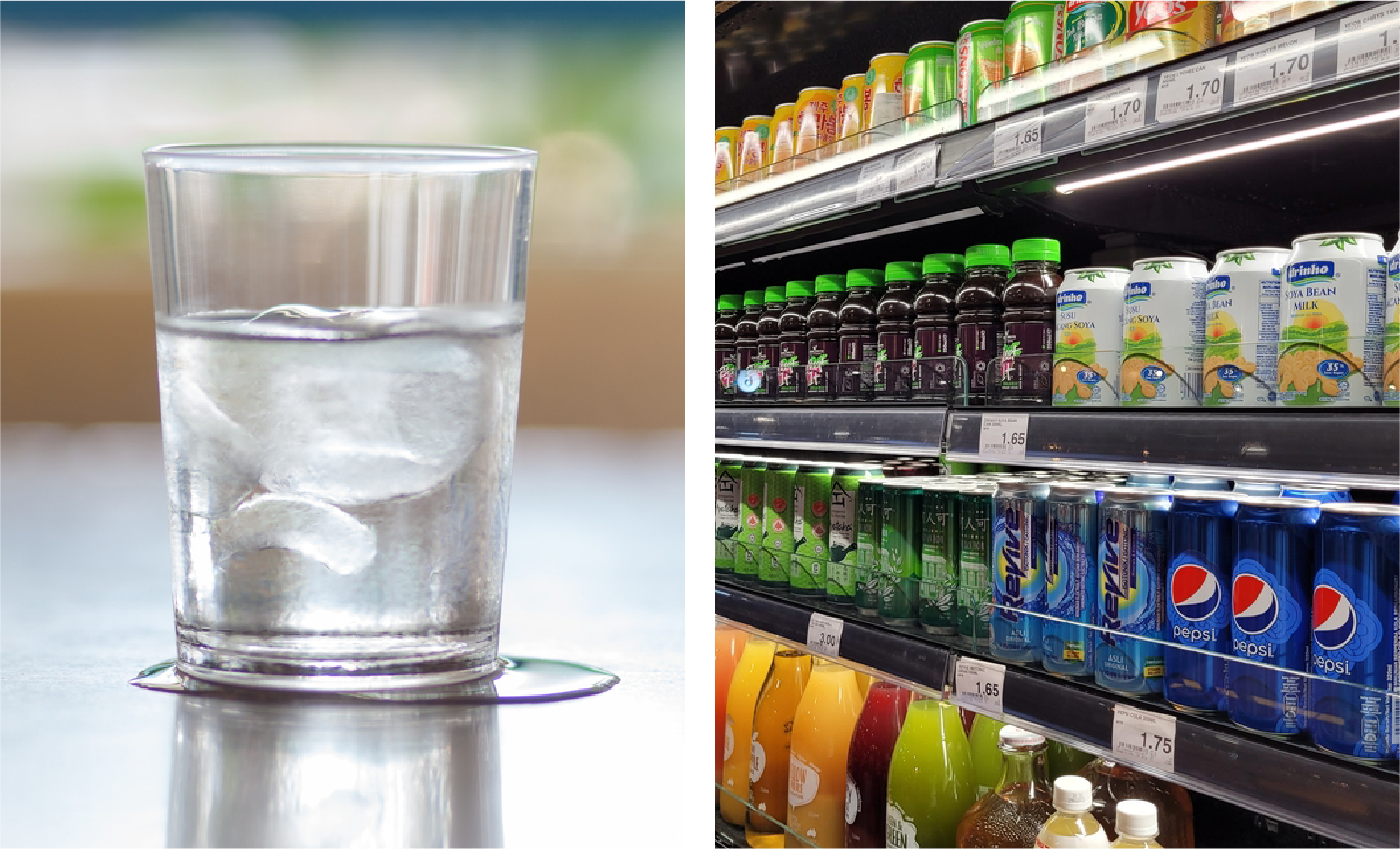 eat healthy plain water flavoured drinks