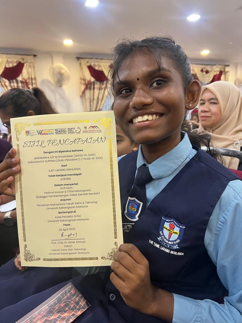 aeshwarya sivakumar, UKM, SJKT Ladang Highlands